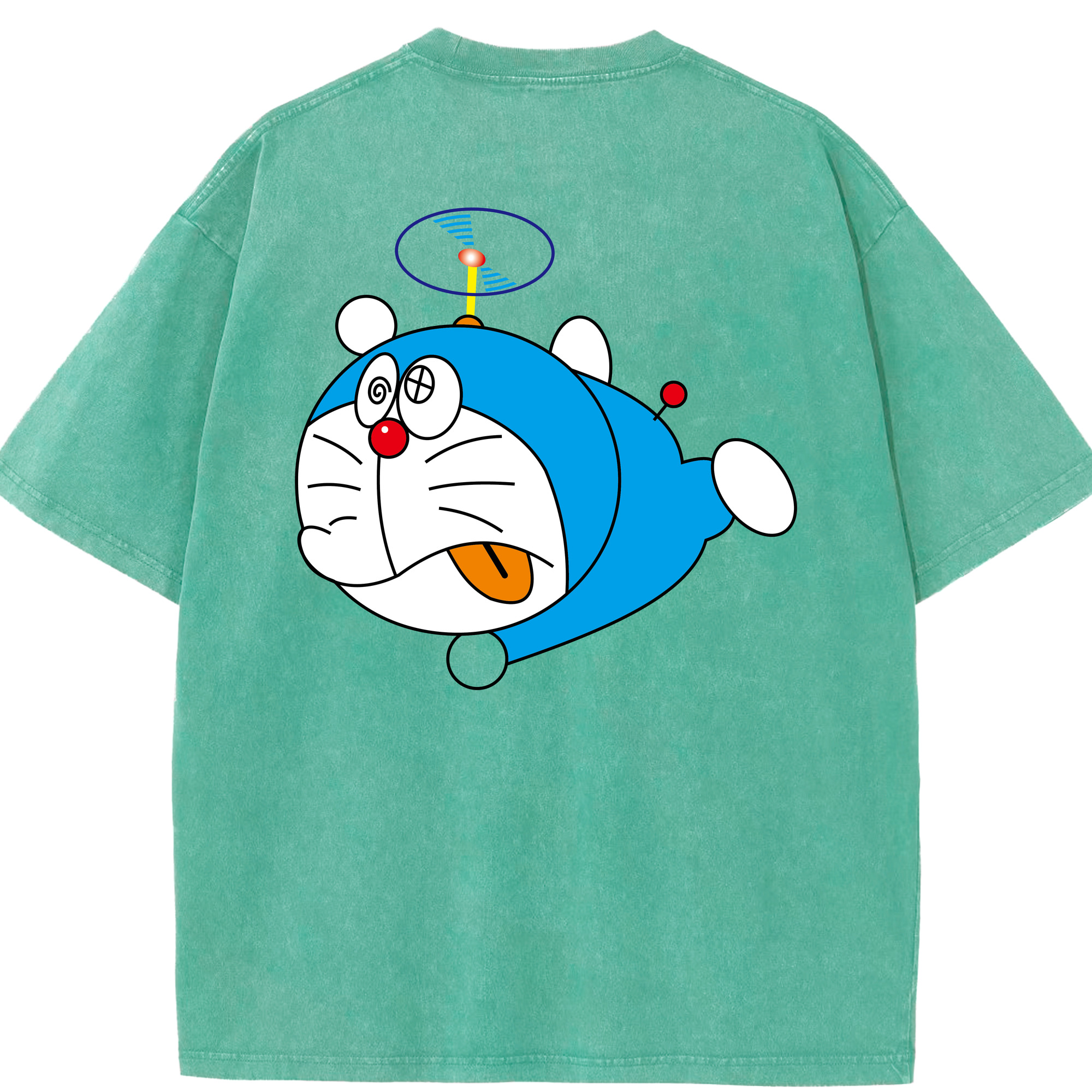 （画像用） ドラえもん Doraemon 綿100% ヴィンテージ風 半袖Tシャツ（背面プリント）
